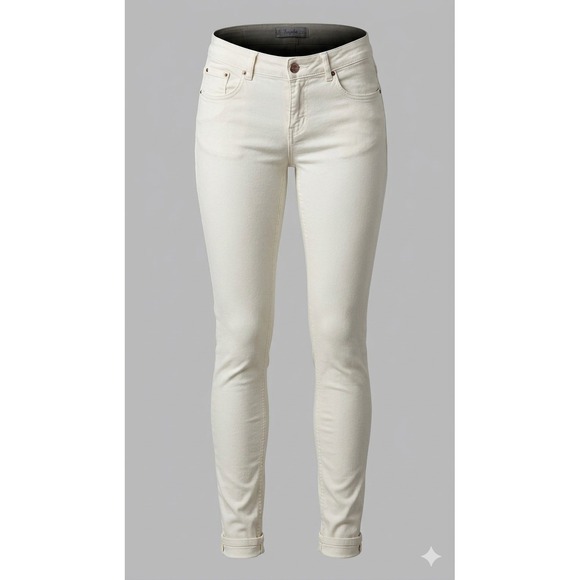 Zara Denim - Zara Frafalue Women's Ivory Colored Skinny Leg Jeans Pants. Size 4